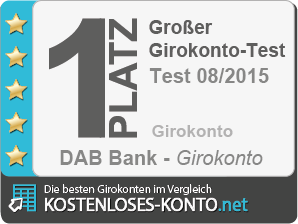 Testsiegel 1. Platz Testsieger DAB Bank AG